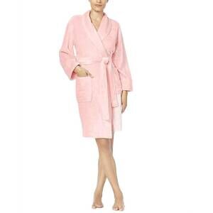 NEW CHARTER CLUB LUXURY short heather wrap robe in fallen rose